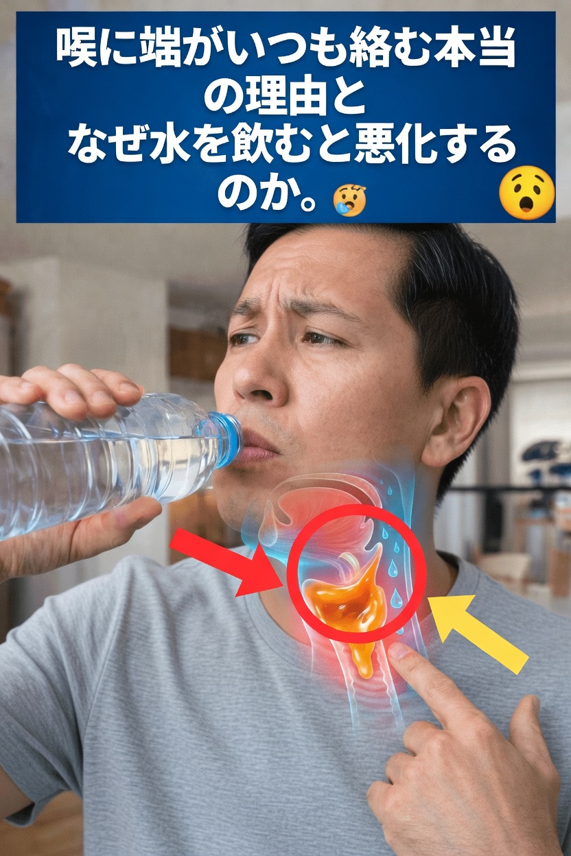 喉に痰がずっと詰まっているような感覚は、水をたくさん飲んでも改善しないかもしれません――その原因として考えられることとは