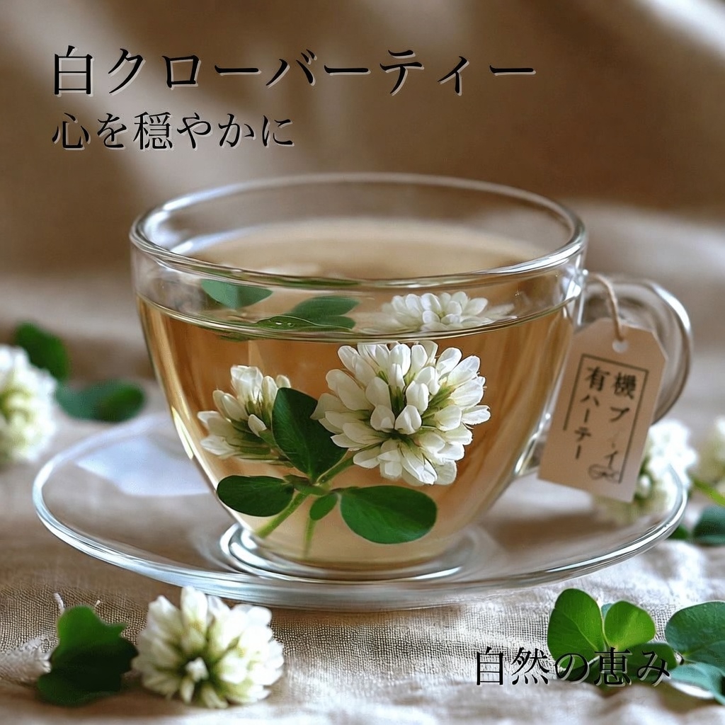 🌿 シロツメクサ（Trifolium repens）：15の健康効果と簡単なお茶の作り方