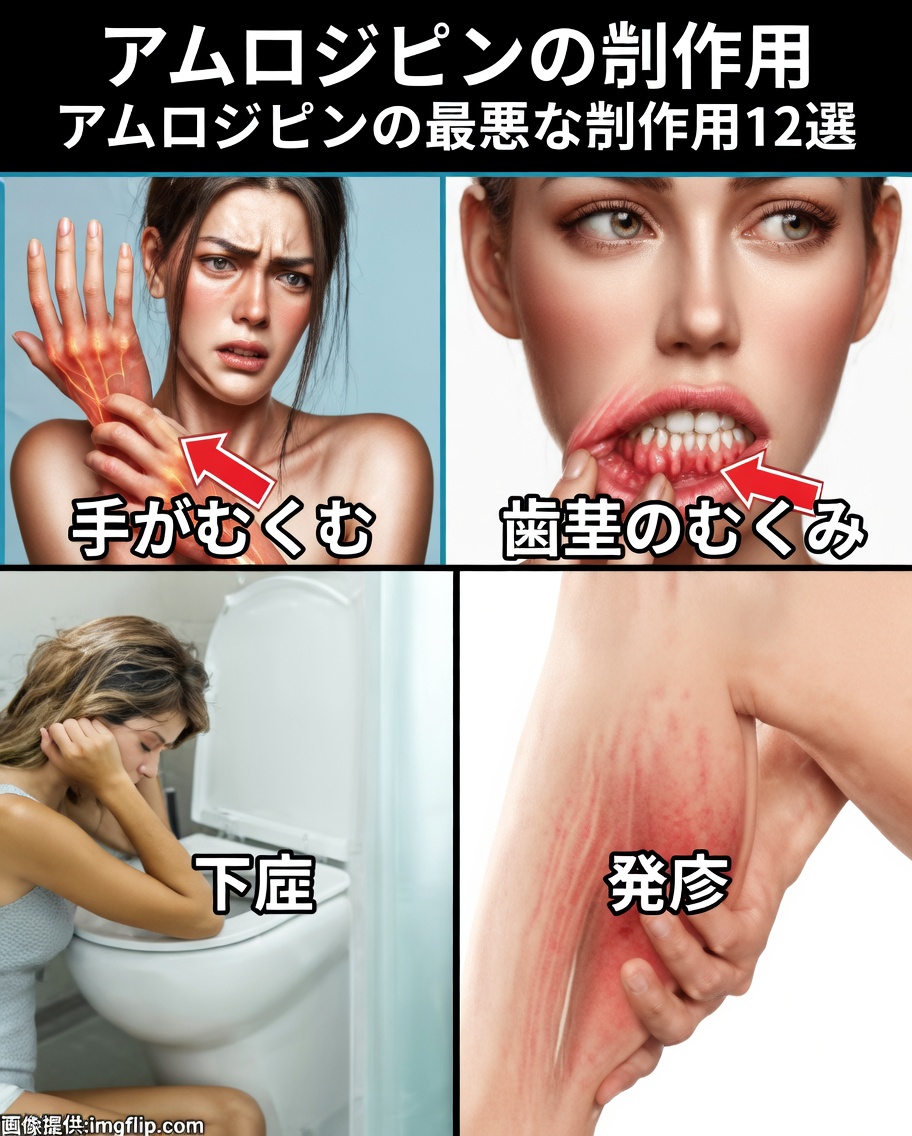 アムロジピンの最も一般的な副作用は？ 注意すべき12のこと