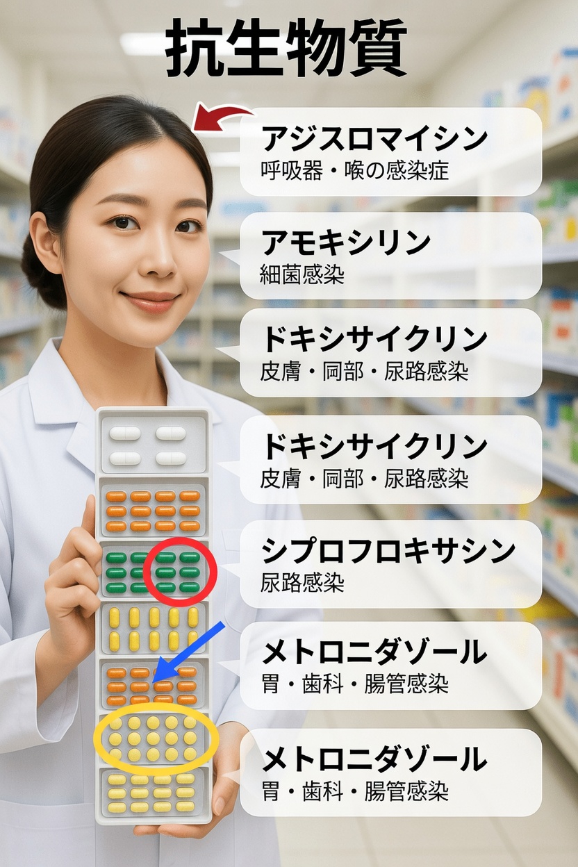 よく使われる抗生物質トップ5：その用途と日常の健康における重要性