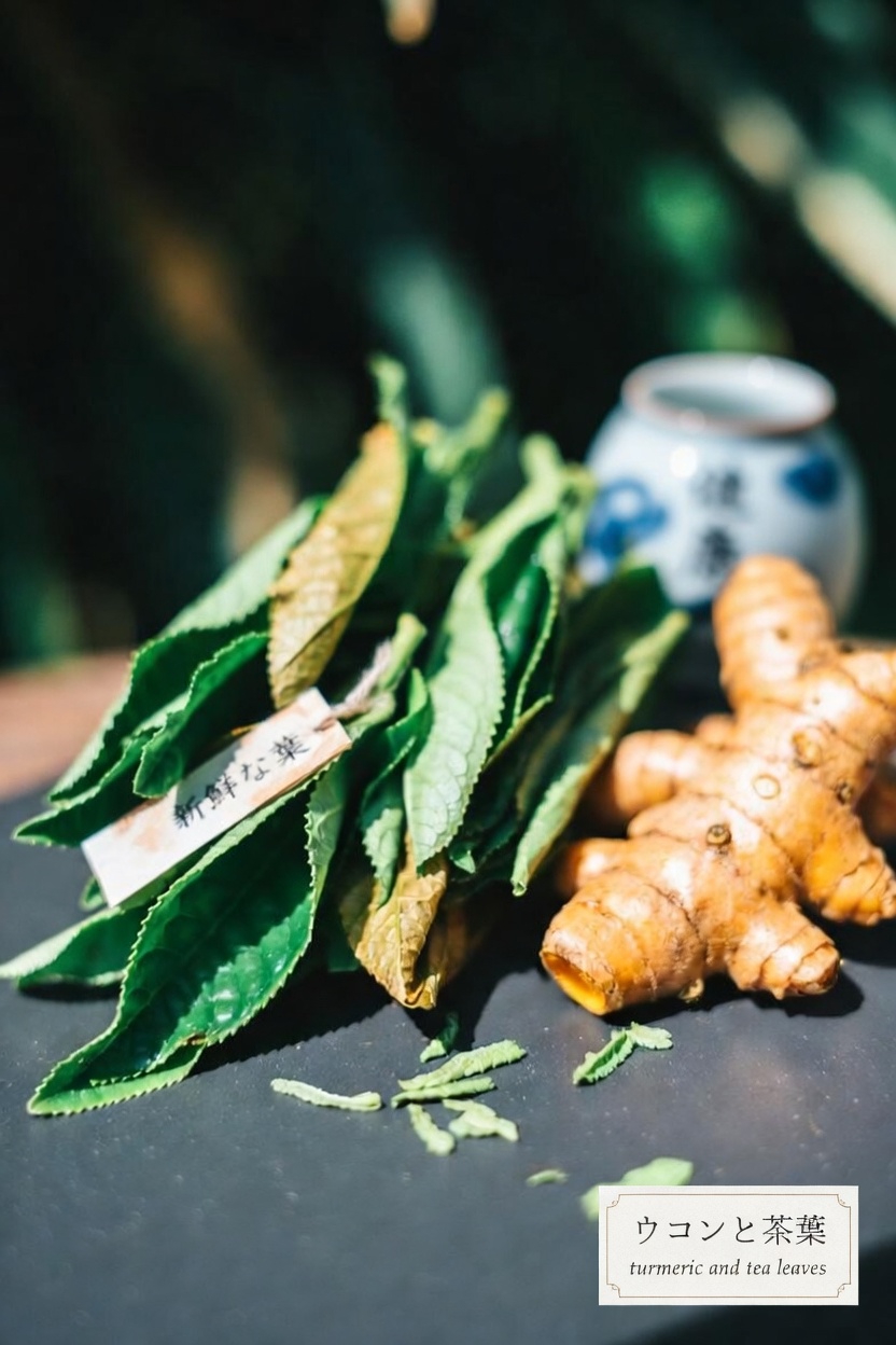 全体的な健康と長寿を支える、緑茶とターメリックのシンプルな毎日の習慣