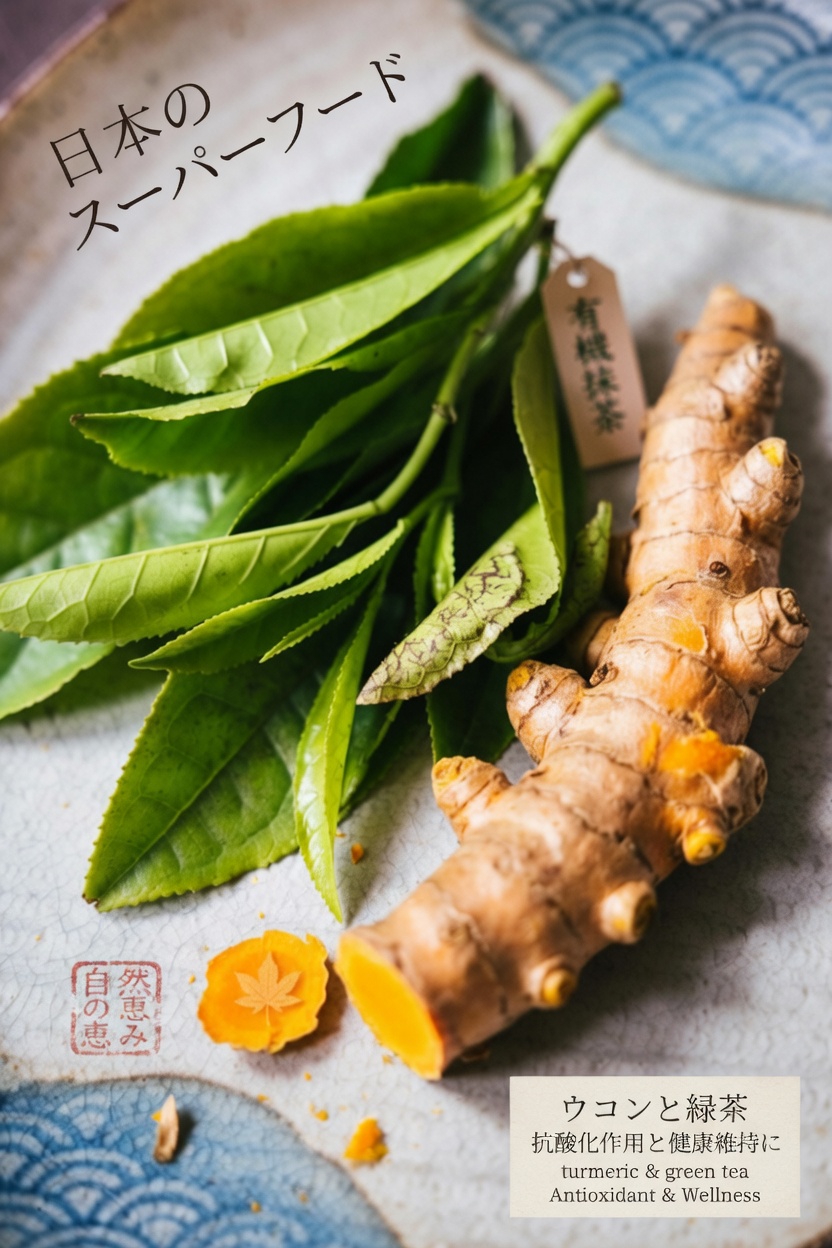 全体的な健康と長寿を支える、緑茶とターメリックのシンプルな毎日の習慣