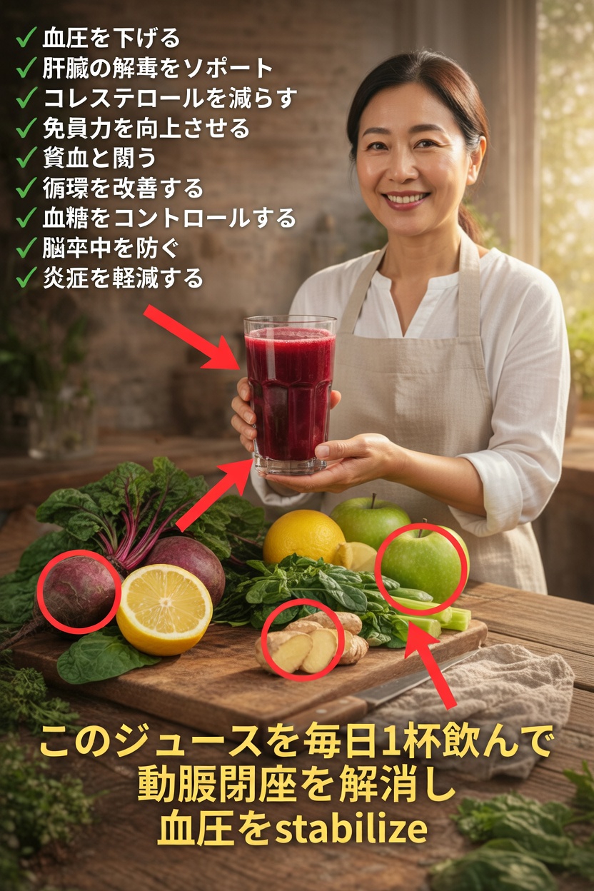 このシンプルな毎日のジュース習慣が、血圧と血行の健康を自然にサポートする方法を発見しましょう