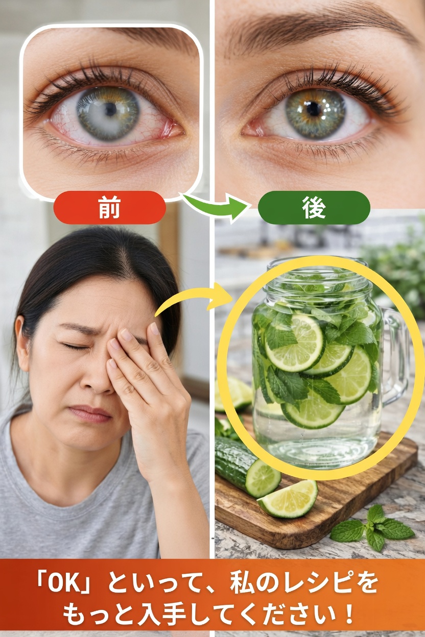 簡単な毎日の習慣:目の快適さとうるおいのための、さわやかなきゅうり・ライム・ミントウォーター