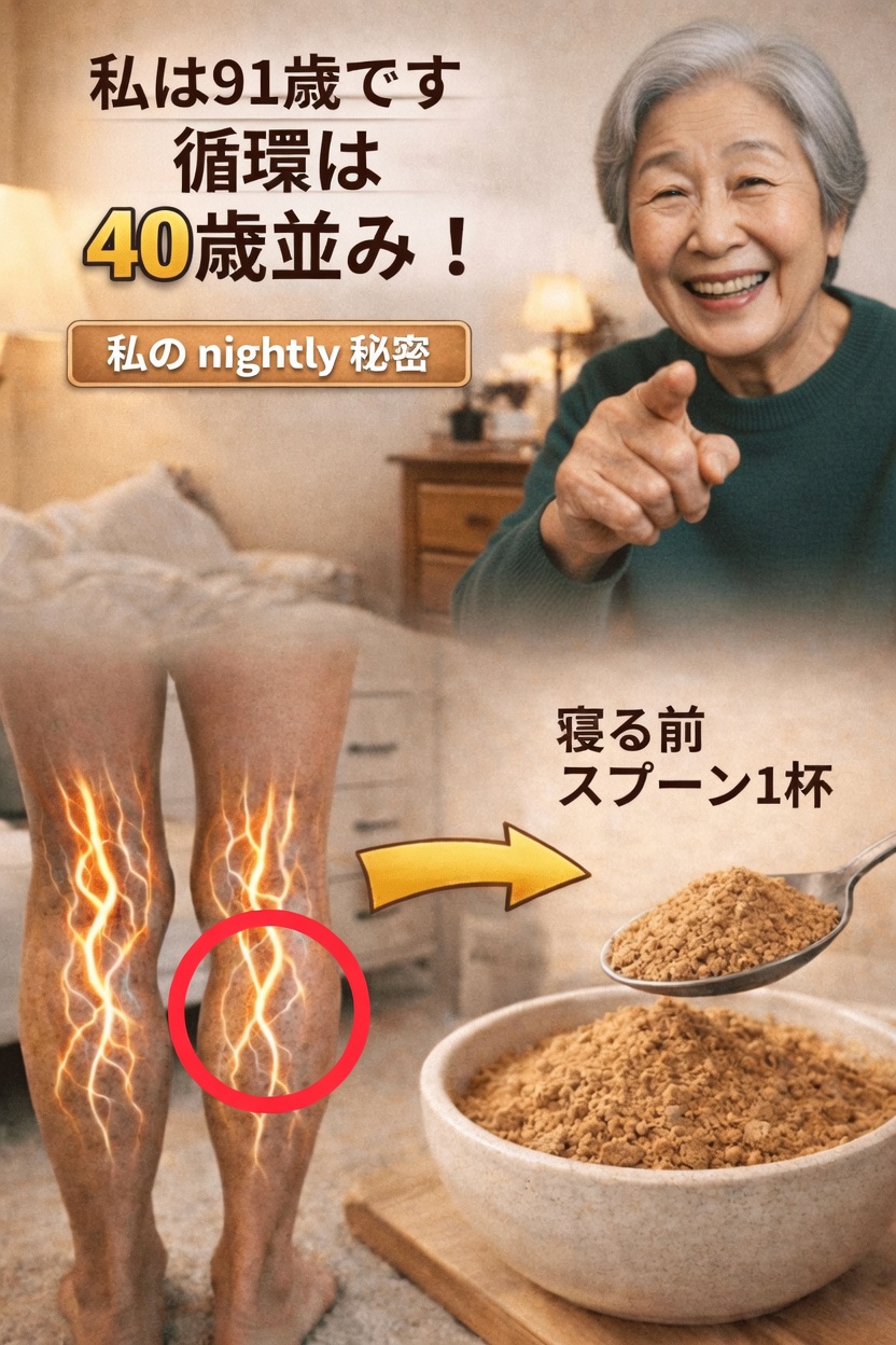 シニア必見、寝る前にコレを食べるだけで一晩中脚の血流アップ！朝には足先ぽかぽか！