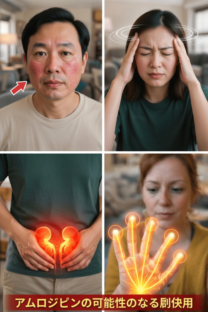 アムロジピンの最も一般的な副作用とは？また、それらにどう対処すればよいですか？