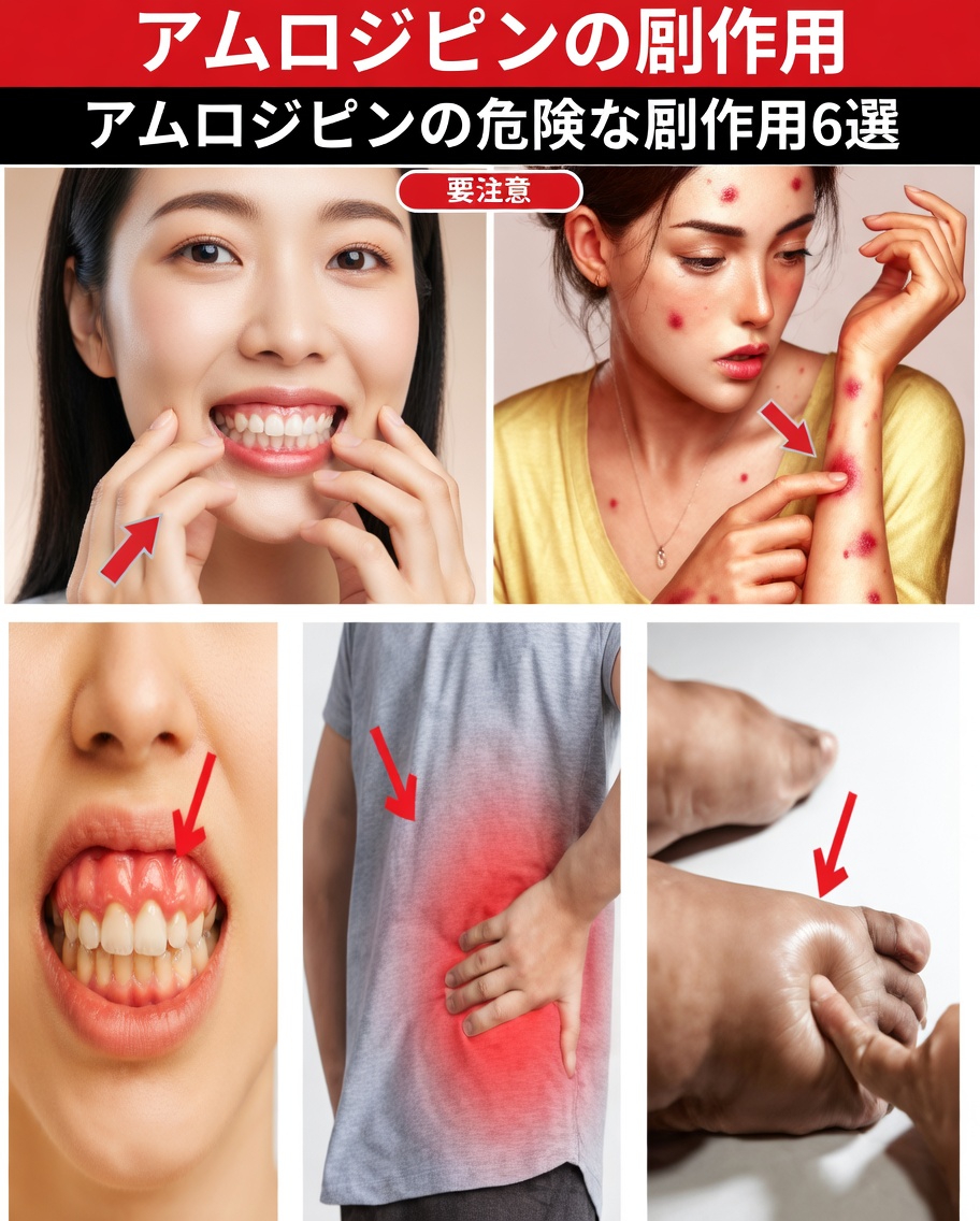 アムロジピンの最も一般的な副作用とは？また、それらにどう対処すればよいですか？