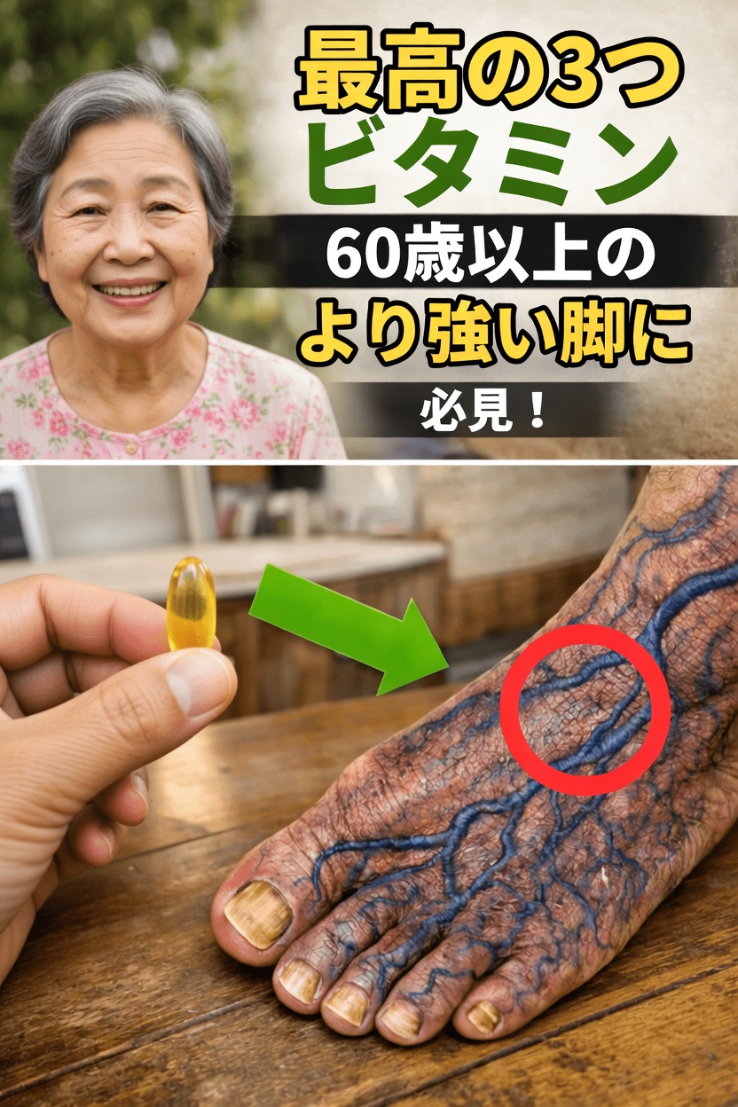 60歳を過ぎた方の脚の健康をサポートする可能性がある、就寝前の3つのビタミンを発見