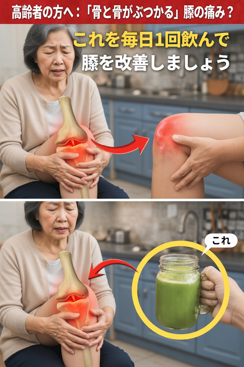 高齢者向け：ボーンブロスを飲むことで膝の軟骨をサポートし、関節の不快感を自然に和らげる可能性を探る