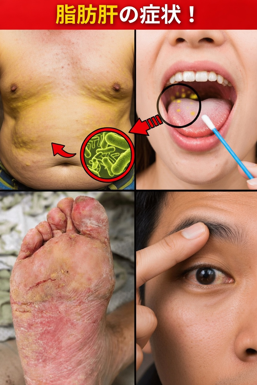 脂肪肝の蓄積を示しているかもしれない、こんな微妙なサインに気づいていますか？