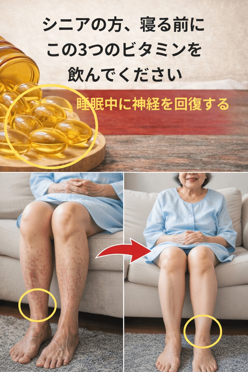 シニア必見！この7つのビタミンが夜に脚を強くし、けいれん予防をサポート｜バーバラ・オニールの安らかな強さのためのガイド