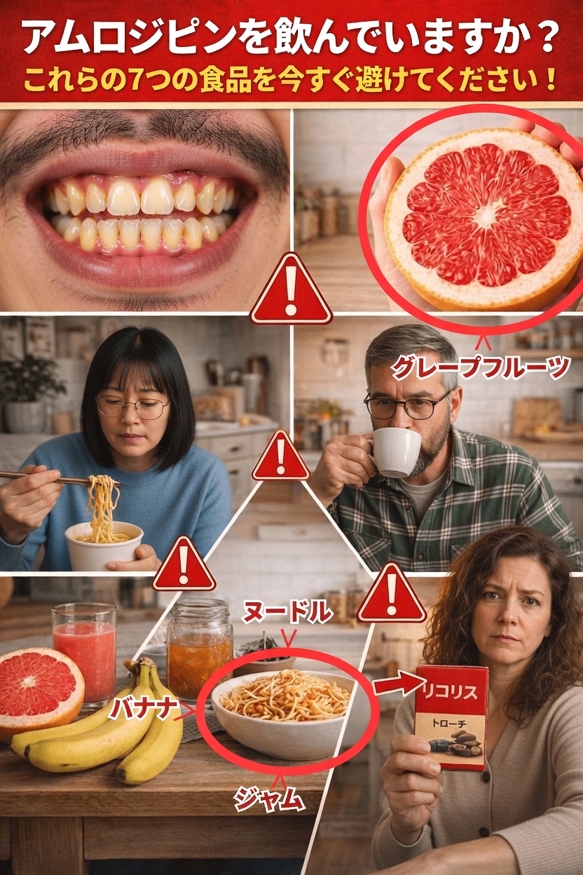 アムロジピン服用中に摂取を控えることを検討したい7つの食品