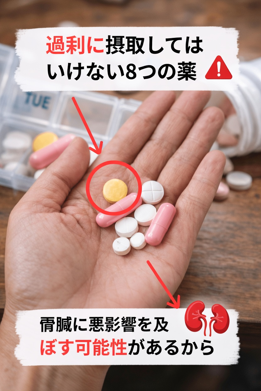 腎臓を守るために過剰摂取を避けるべき一般的な薬8選
