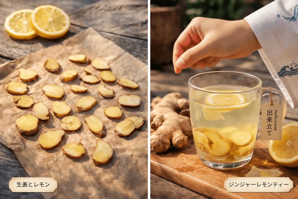 毎日の健康習慣としてのジンジャーとレモン：自然に快適な視界をサポート