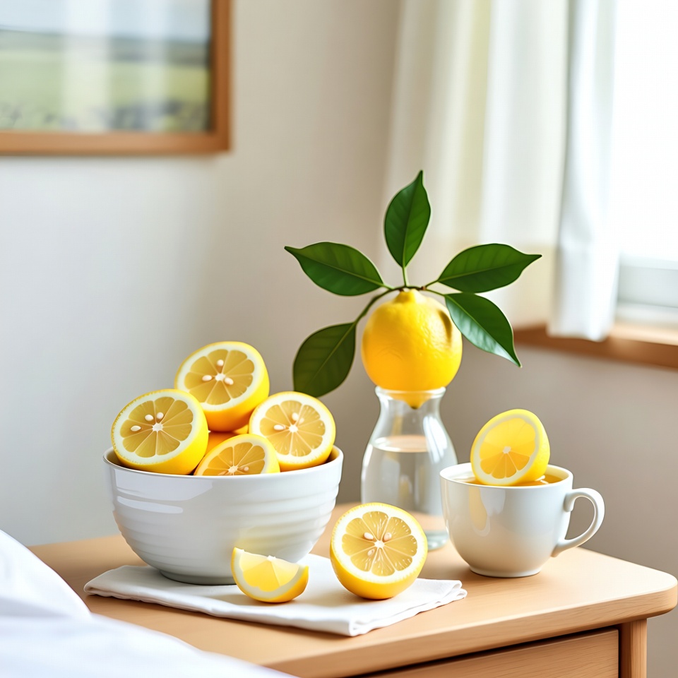 睡眠と空気の質を改善するナチュラルレモンのベッドサイドフレッシュナー