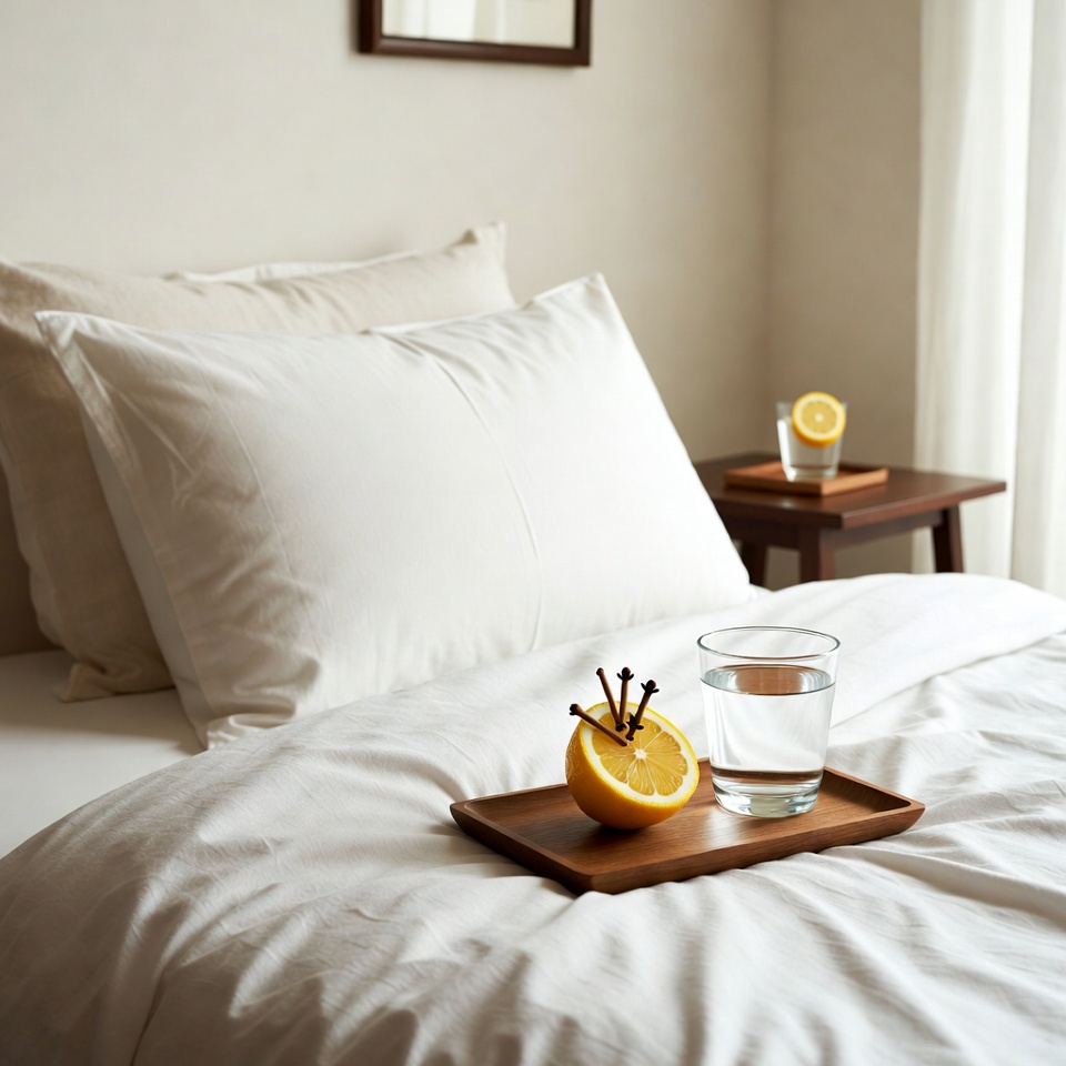 より良い睡眠と空気質のための天然レモン枕元フレッシュナー