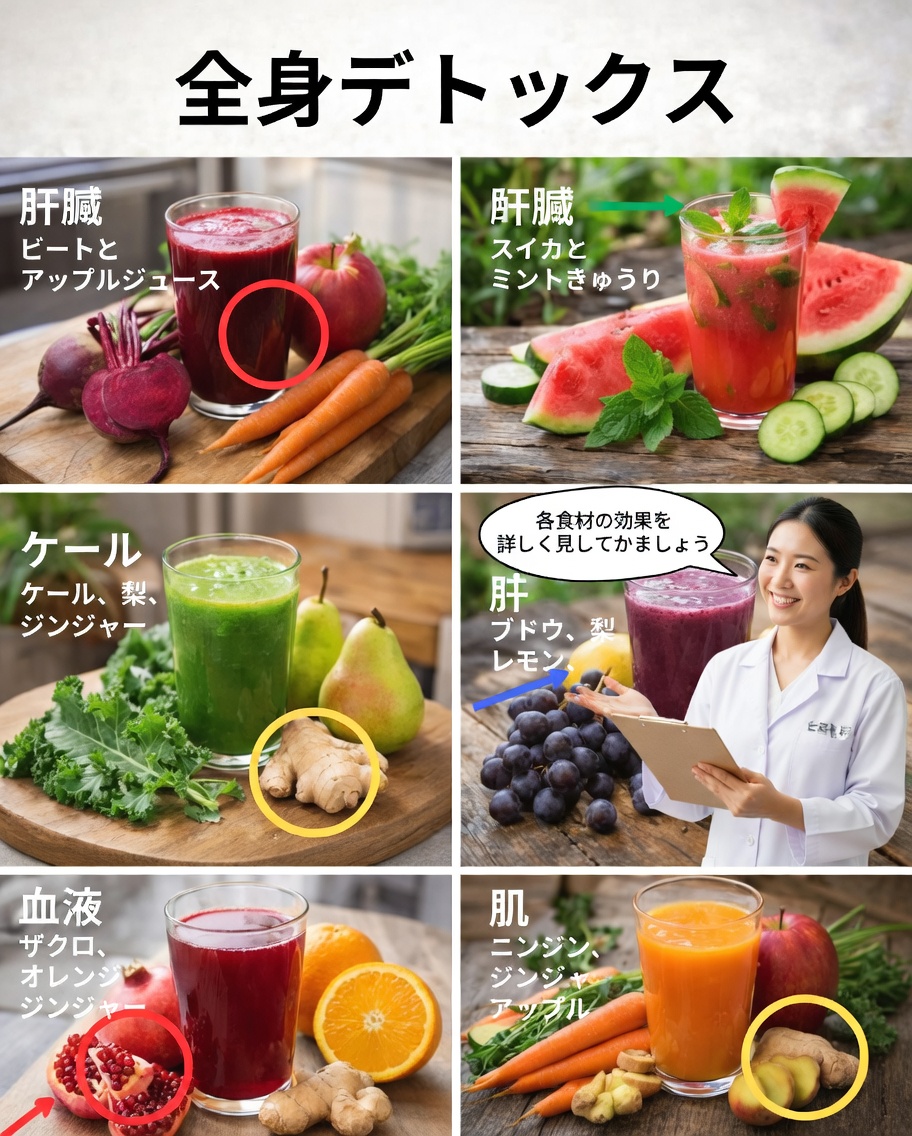 フレッシュジュースで体の自然なデトックス機能をサポートする簡単な方法を見つけよう