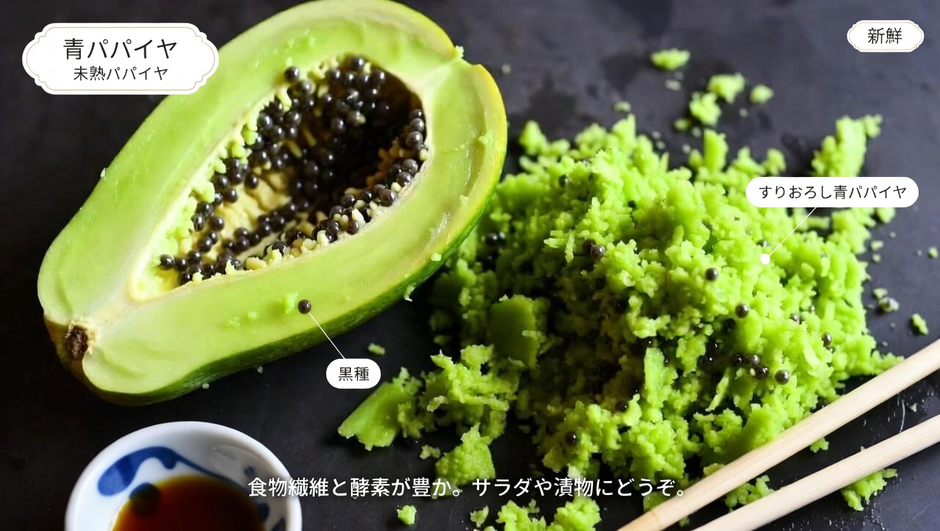 青パパイヤとパパイヤの種のペースト：毎日の関節の快適さのために試してみたい、シンプルなおうち習慣
