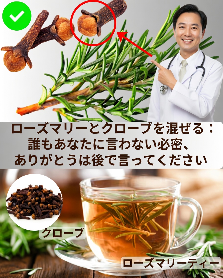🌿 ローズマリーとクローブ:健康を改善する7つの強力な自然レシピ