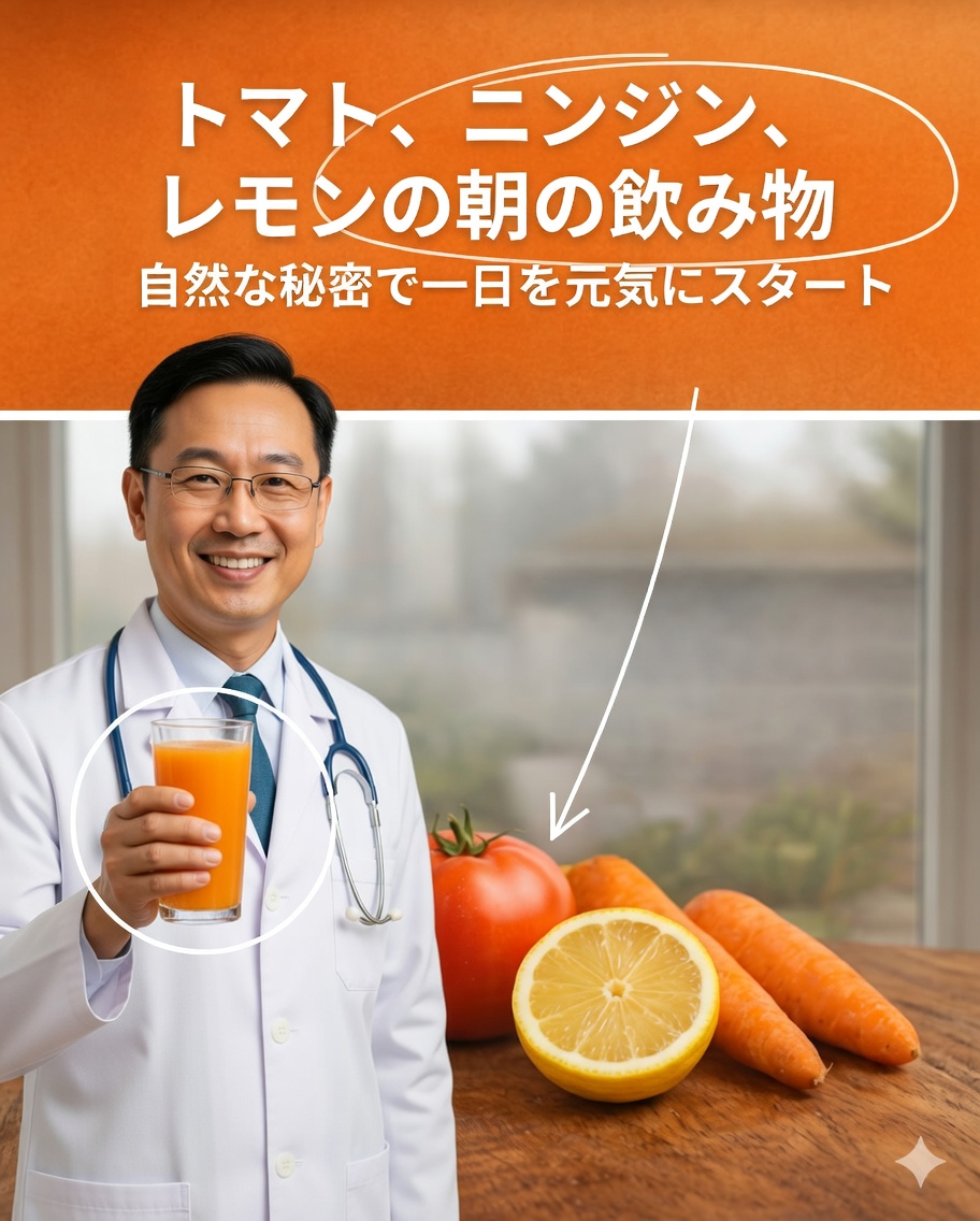 トマトとにんじんとレモンの朝のドリンク：一日をエネルギッシュに始めるための自然な秘訣