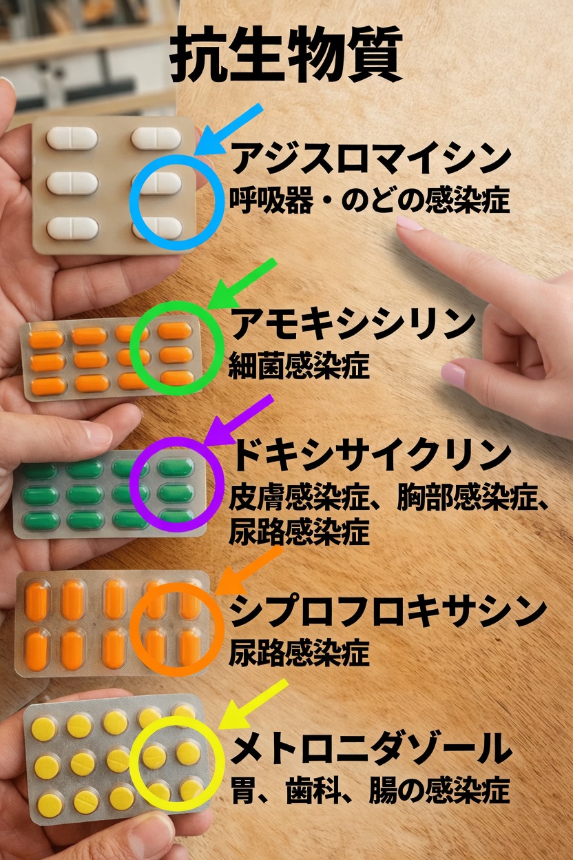 誰もが理解しておくべき代表的な抗生物質5選：その用途と重要性