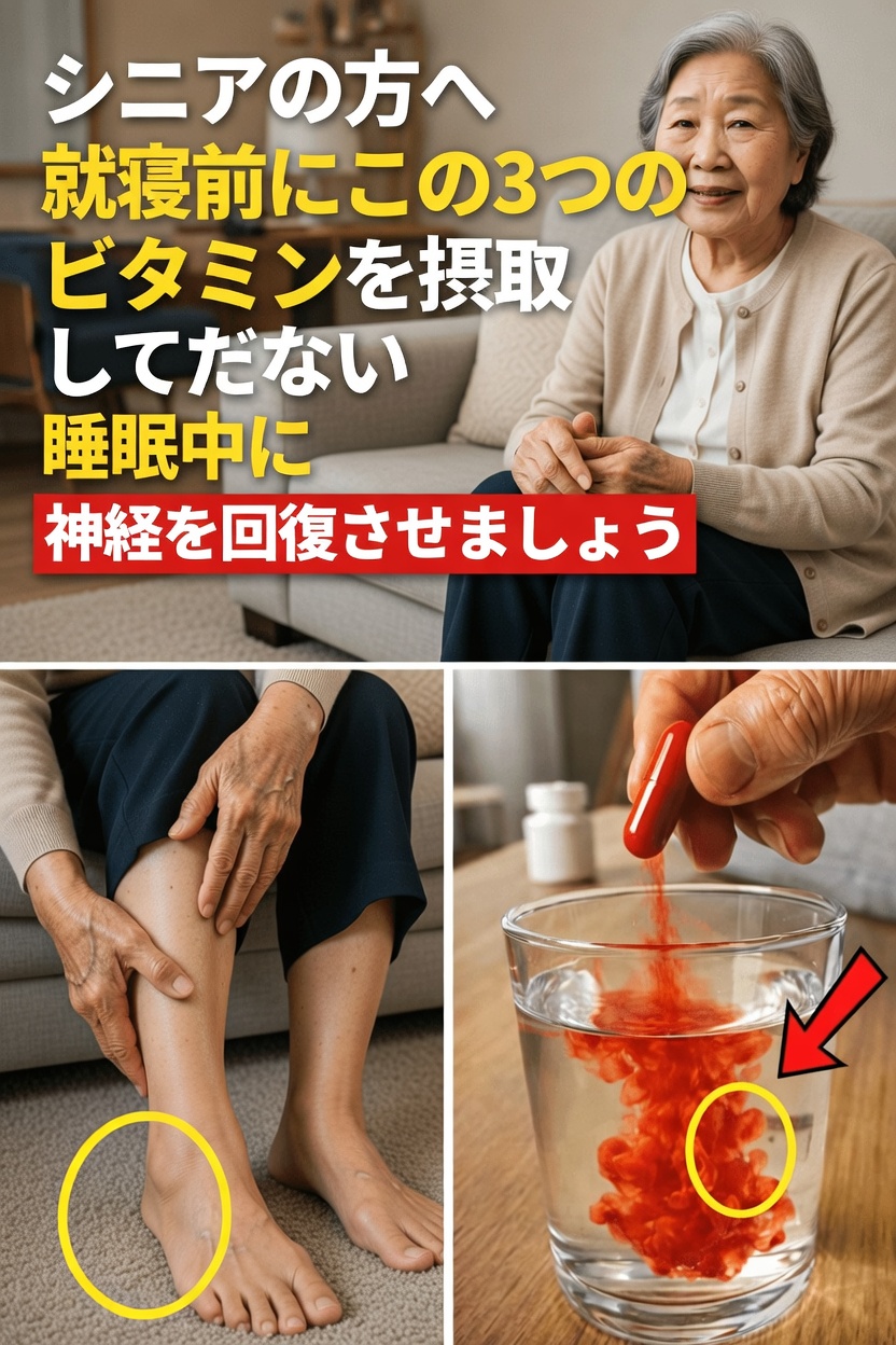一晩でシニアの脚を強く安定させる「寝る前ビタミン」3選（「何をやってもダメ」だった人でも）