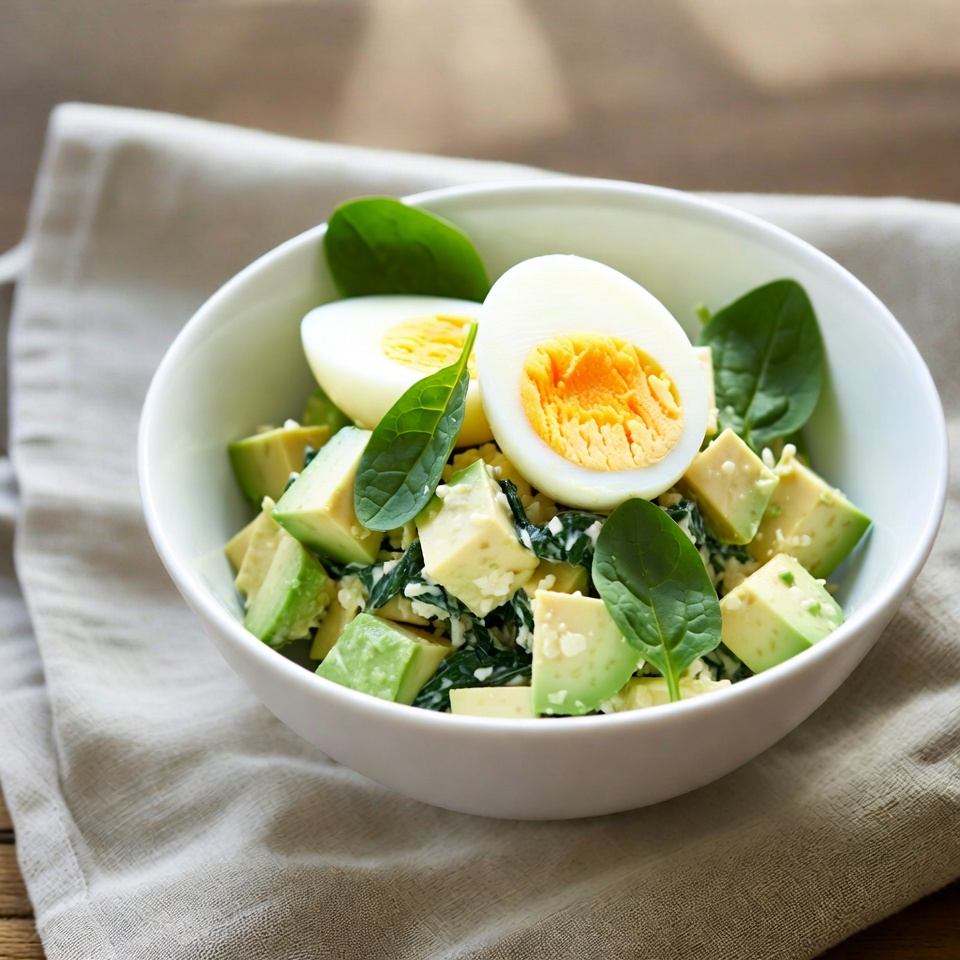 アボカドとほうれん草の卵サラダ