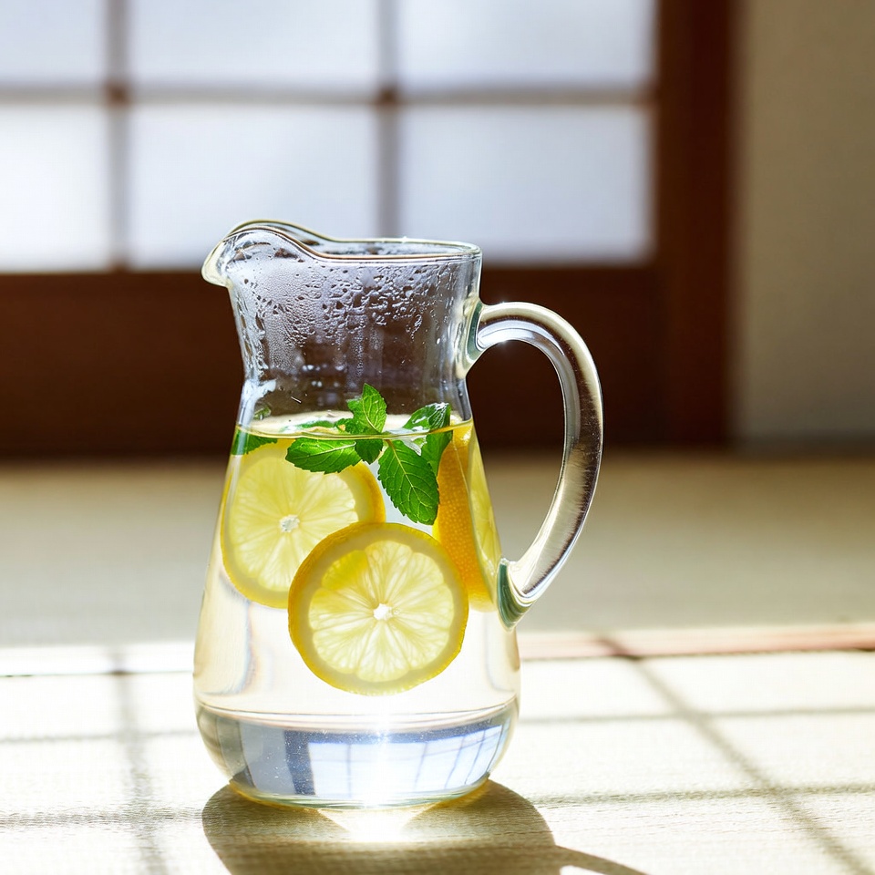 レモンとミントのデトックスウォーターでお腹の脂肪を自然に落とす