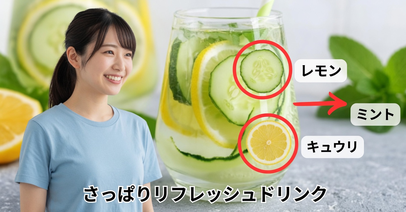 ショウガとキュウリ、ミントの水:毎日の癒やしドリンク