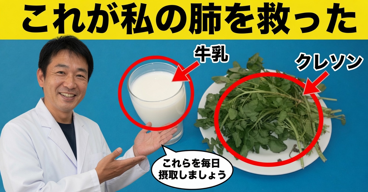 肺をきれいにするためのクレソン・にんにく・牛乳
