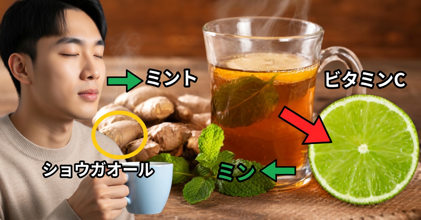 ミント・ジンジャー・レモンティー:体への自然な癒やし