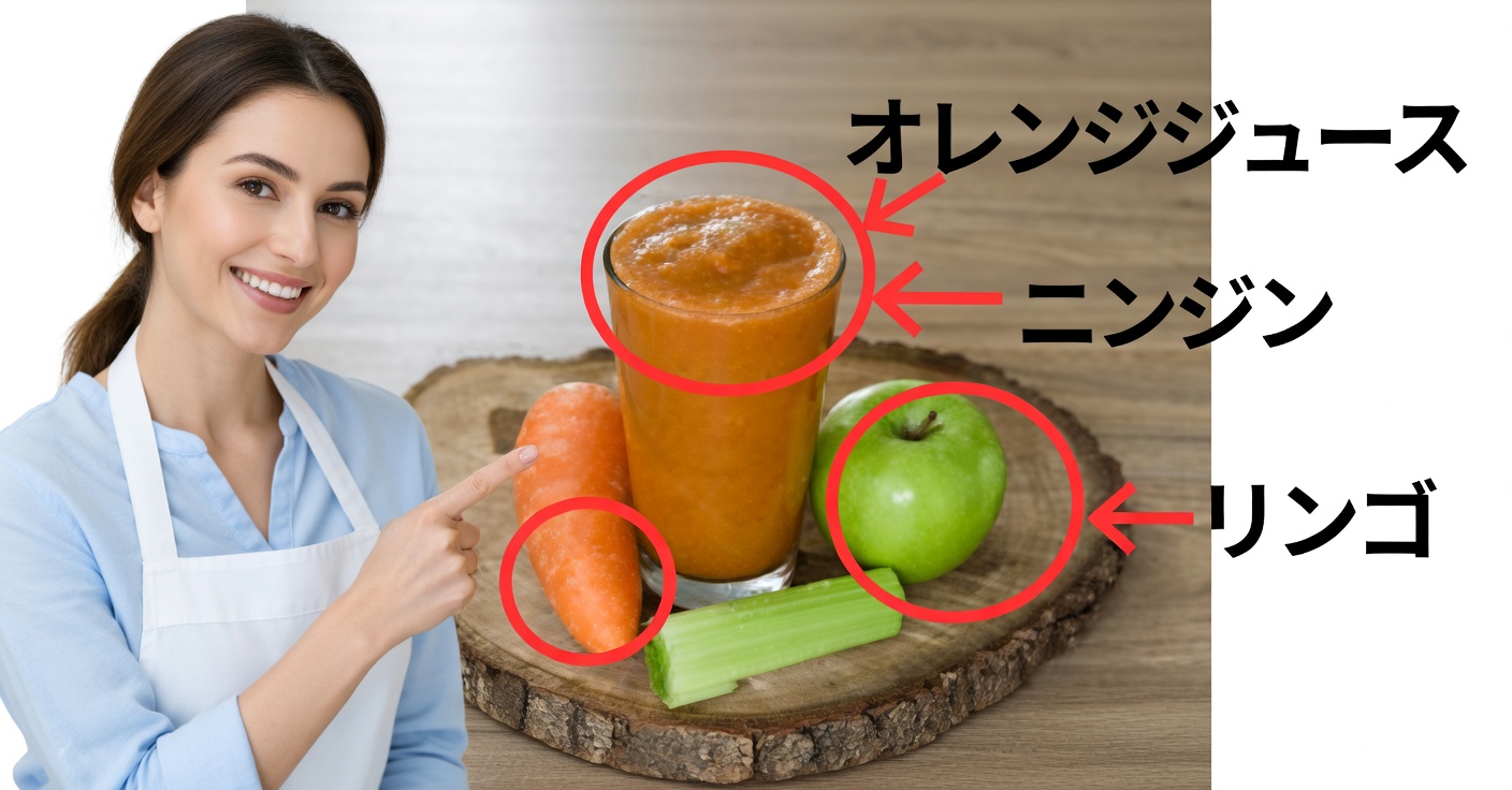じゃがいも、青りんご、にんじんジュース：胃炎を和らげる自然な療法