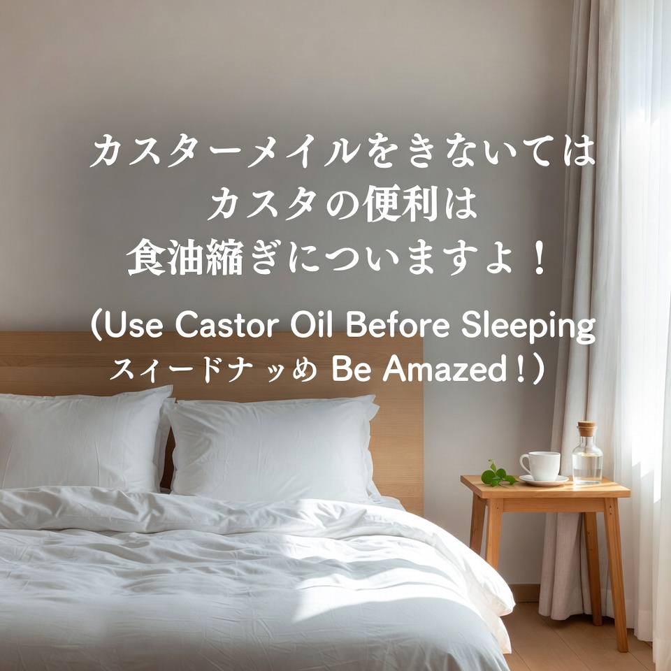 寝る前にひまし油を使ってみてください、驚きますよ!(天才的な裏ワザ)