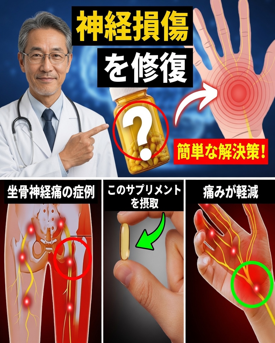 しびれや感覚の鈍さ？神経の修復を自然にサポートする必須ビタミンを発見
