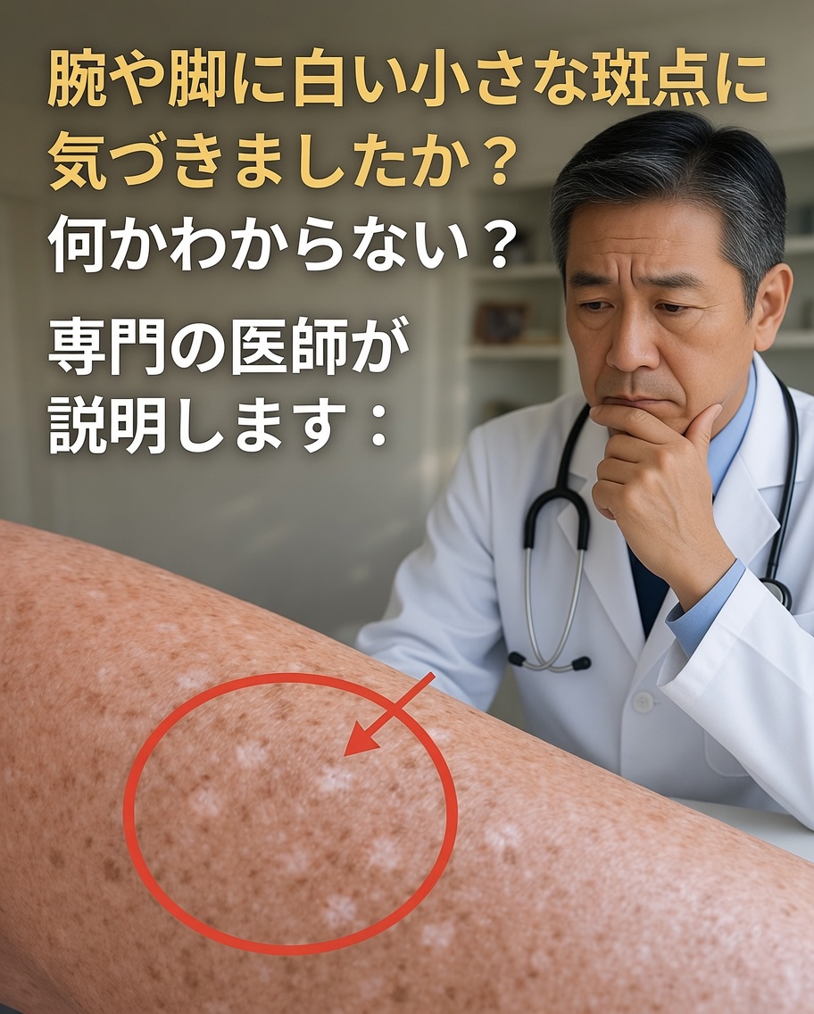 腕や脚に小さな白い斑点があることに気づいたけど……それが何かわからない？