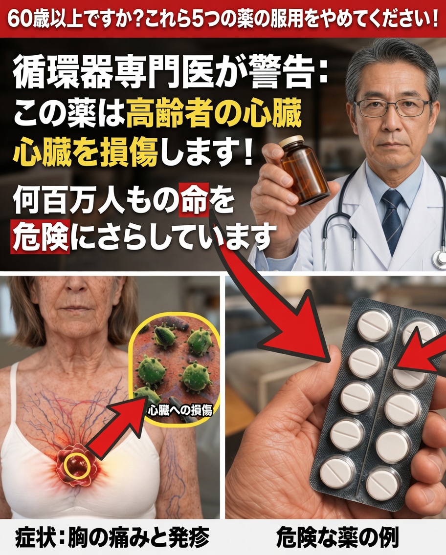 心臓専門医が警告：この一般的な薬が60歳以降、心臓に負担をかけている可能性があります