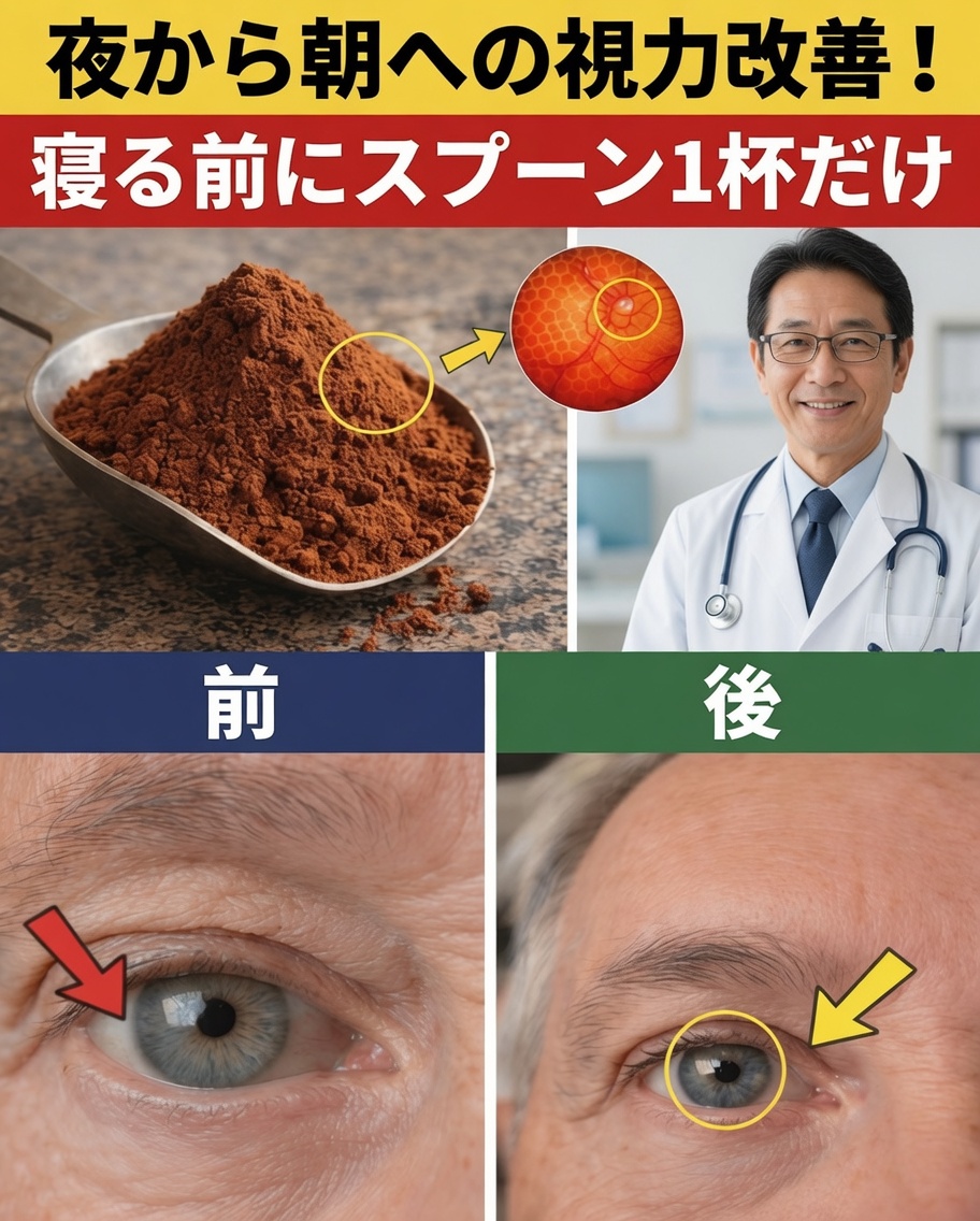 日本最年長の医師が明かす：就寝前にこれを食べて、睡眠中に目と視力を自然にサポートする