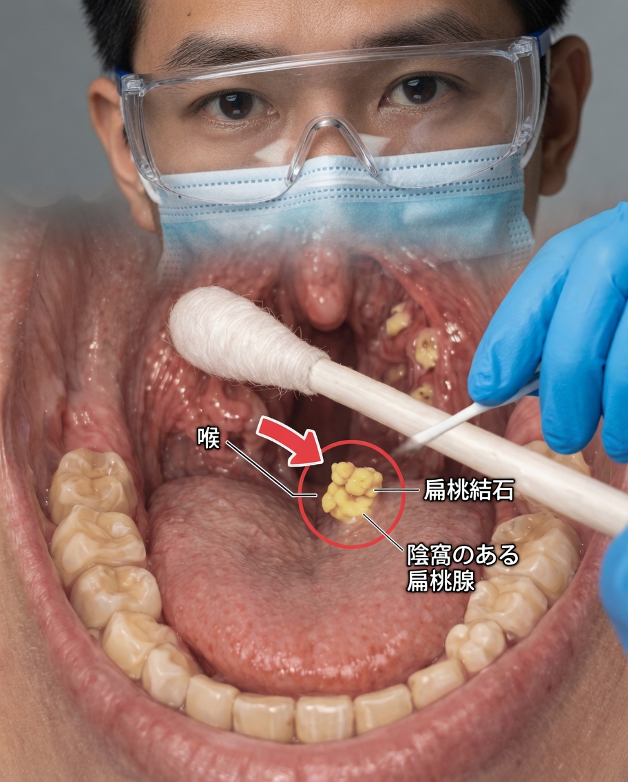 歯磨きしても治らない口臭が続いていませんか？原因は扁桃結石かもしれません