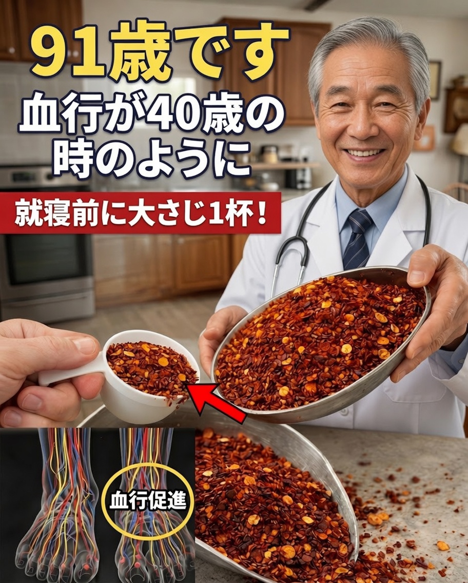 高齢者：就寝前にたった一つのスパイスを摂るだけで、脚や足の血行は改善するのでしょうか？