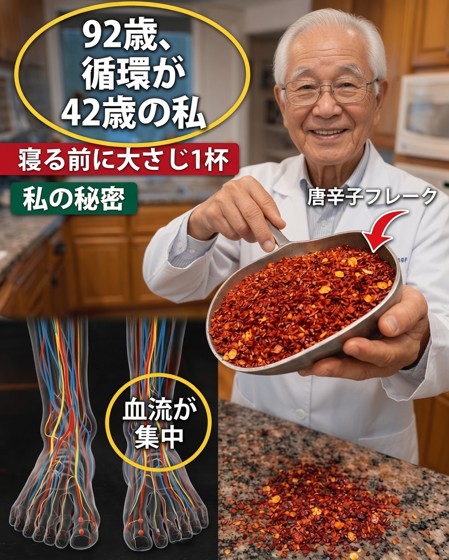 高齢者：就寝前に簡単なスパイスを摂るだけで、脚や足の血行改善に役立つのか？