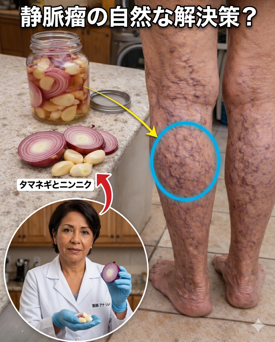 自然に静脈瘤にさよなら：ニンニク、タマネギ、オリーブオイルの簡単な自家製療法で症状の緩和が期待できる