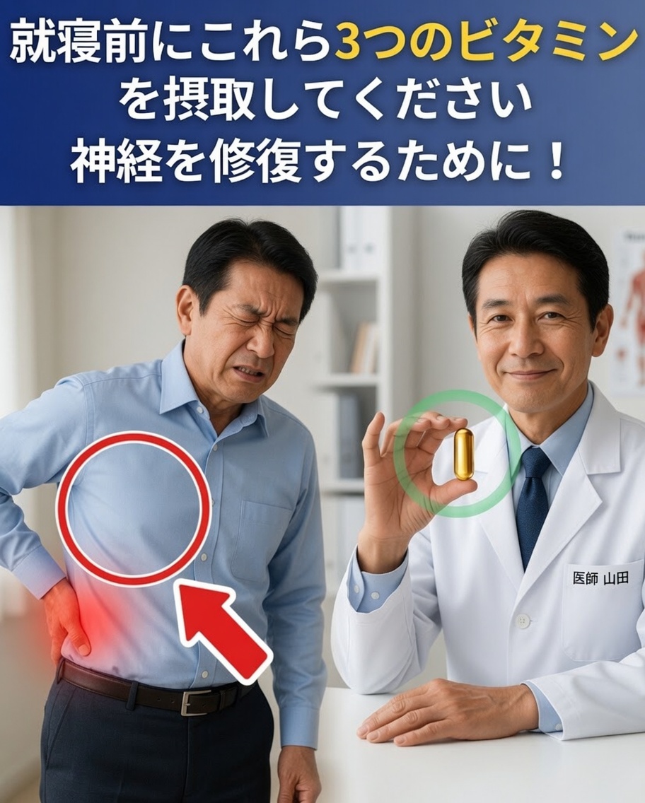 60歳以降に脚を強化するために夜に摂りたい必須ビタミン3選