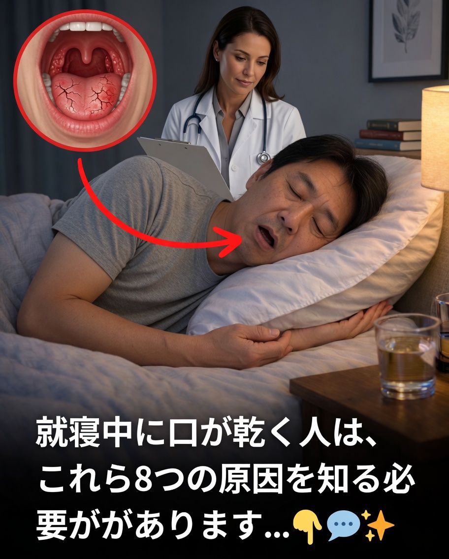 夜の口の渇き：意外と見落としがちな8つのよくある原因
