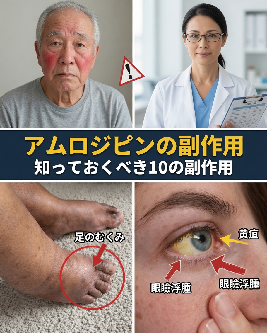 アムロジピンの最も一般的な副作用12選とその見分け方