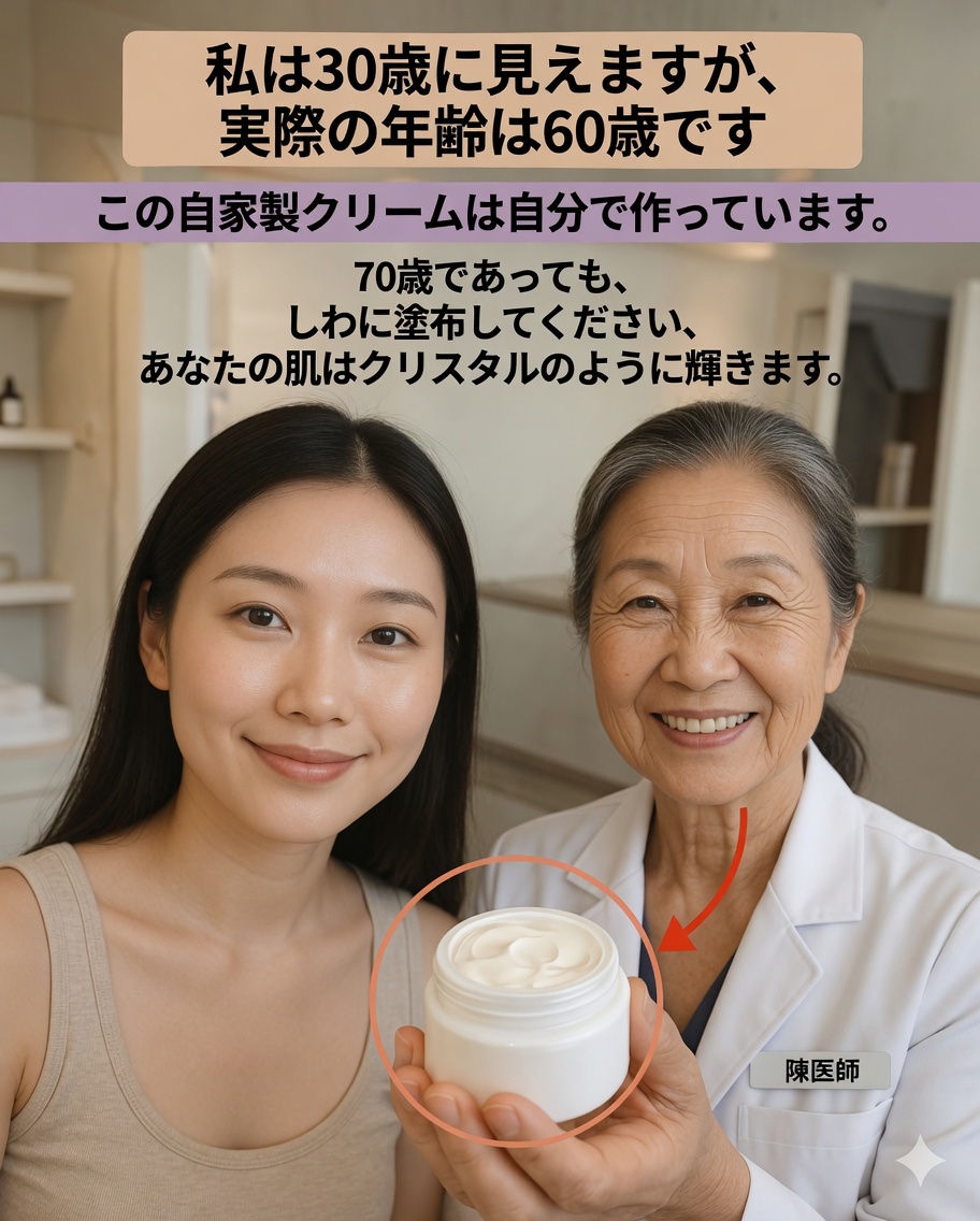 年配の人たちが夜から朝まで肌をなめらかで明るくするために愛用している、重曹入り3つの材料だけのナイトクリーム