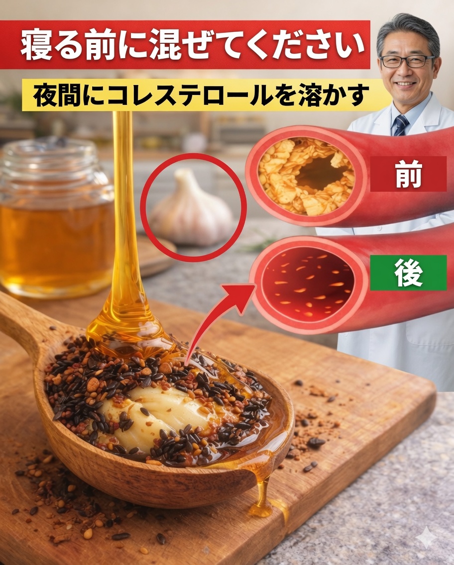 寝る前にこの3つの材料を混ぜてみてください――寝ている間に動脈がリラックスするのがわかります