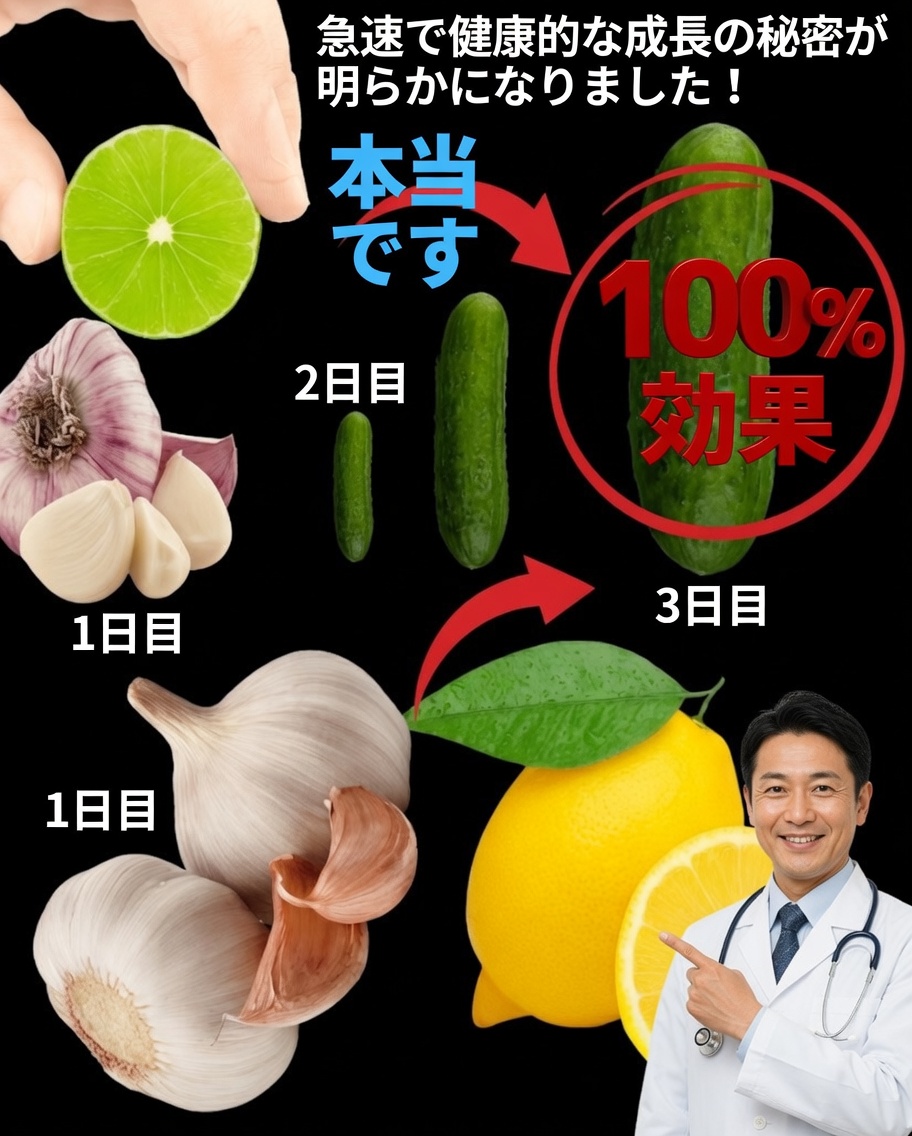 にんにく、レモン＆きゅうりのパワードリンク：エネルギーと活力を取り戻す自然の秘密