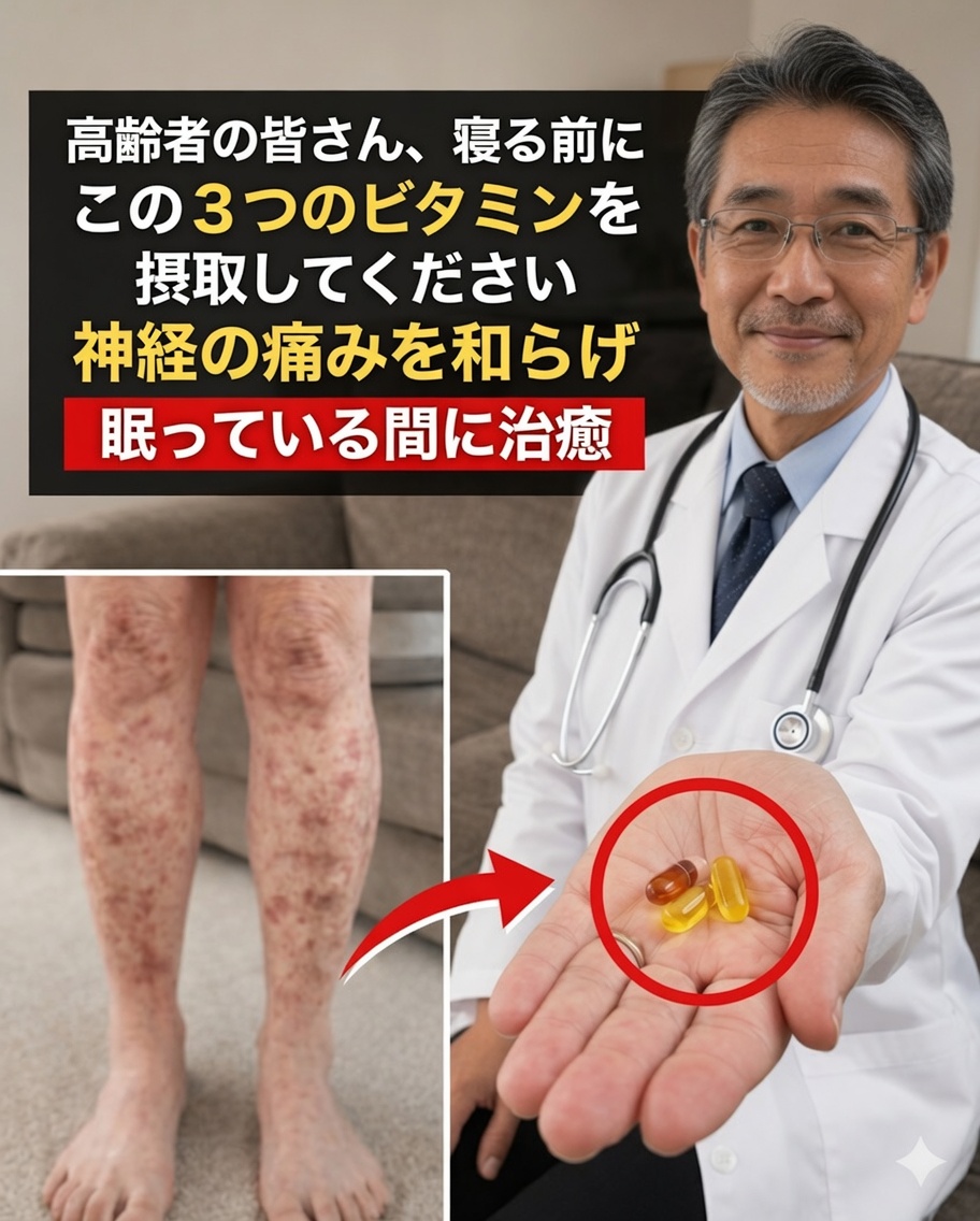 60歳以降の脚力を変える可能性がある夜のビタミン3選：移動能力を維持するための忘れられた秘訣