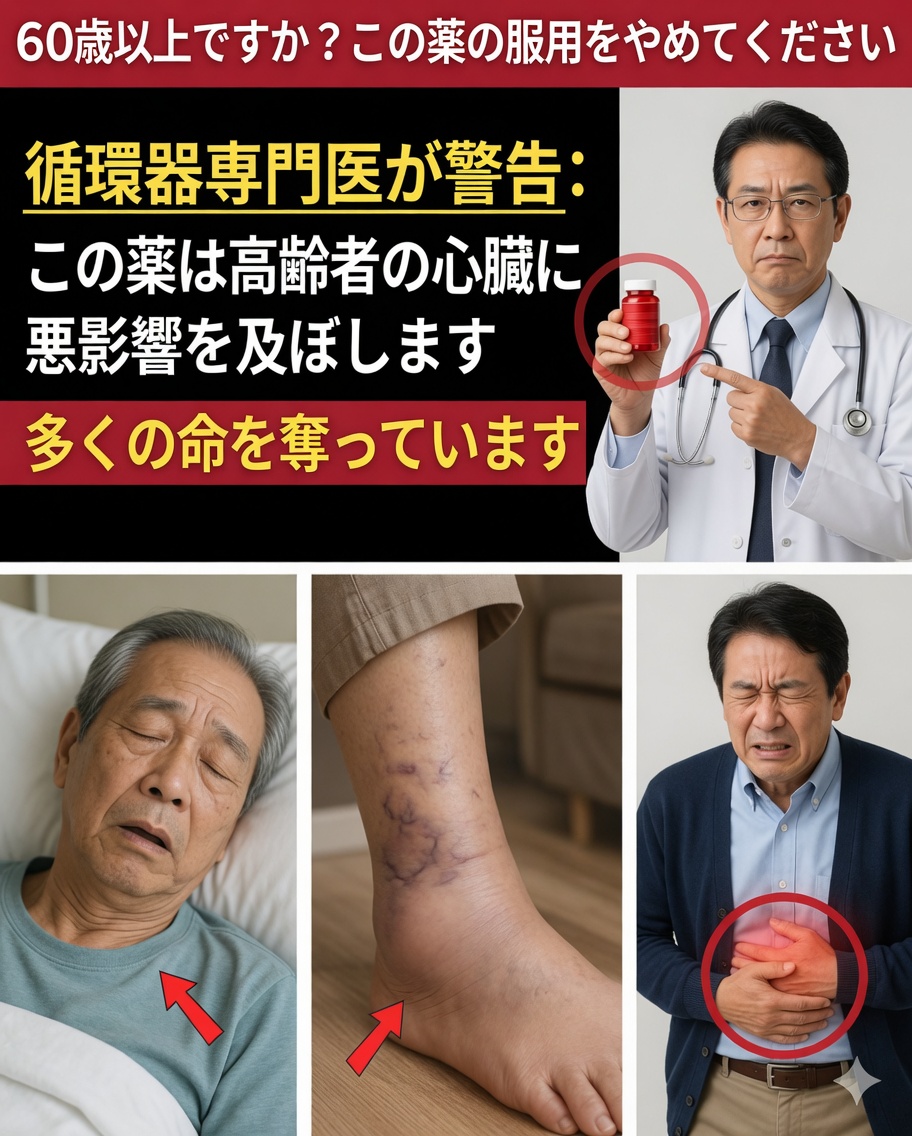 心臓専門医の警告：60歳以降、心臓に静かに負担をかけている一般的な薬5つ（代わりに何をすべきか）