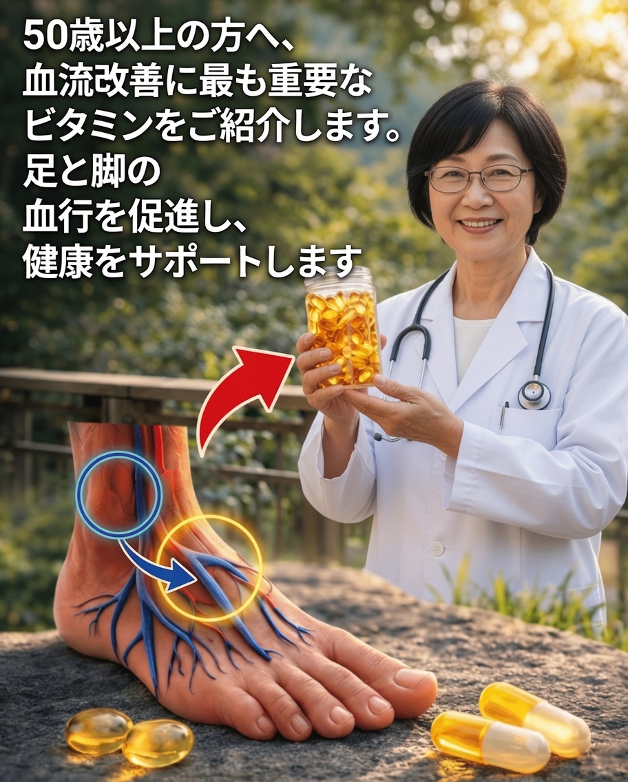 60歳以上？脚や足の血行改善に役立つ可能性のある必須ビタミンを見つけよう